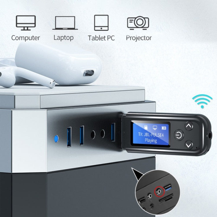 K15Pro مع شاشة LCD، محول بلوتوث، جهاز استقبال صوت، جهاز إرسال، 3.5 مم AUX، سيارة، حر اليدين، K15Pro