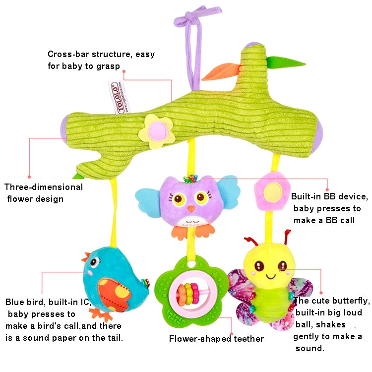 Baby Toys 0-1 Year Old Animal Bed Bells Soothing Plush Toys Baby Rattles Baby Carriage Hanging, A Crossbar - Deer, B Crossbar - Dolphins, C Crossbar - Birds