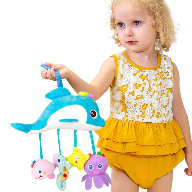 Baby Toys 0-1 Year Old Animal Bed Bells Soothing Plush Toys Baby Rattles Baby Carriage Hanging, A Crossbar - Deer, B Crossbar - Dolphins, C Crossbar - Birds