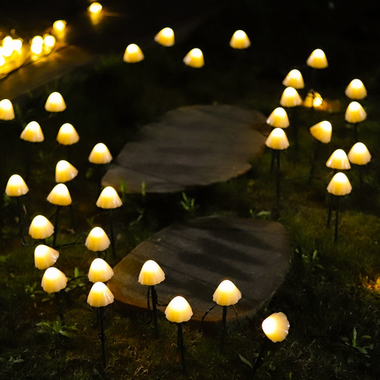 Solar Mushroom Lawn Light Outdoor Waterproof Garden Villa Landscape Decorative String Lights, 3.8m 10 LEDs, 5m 20 LEDs, 6.5m 30 LEDs