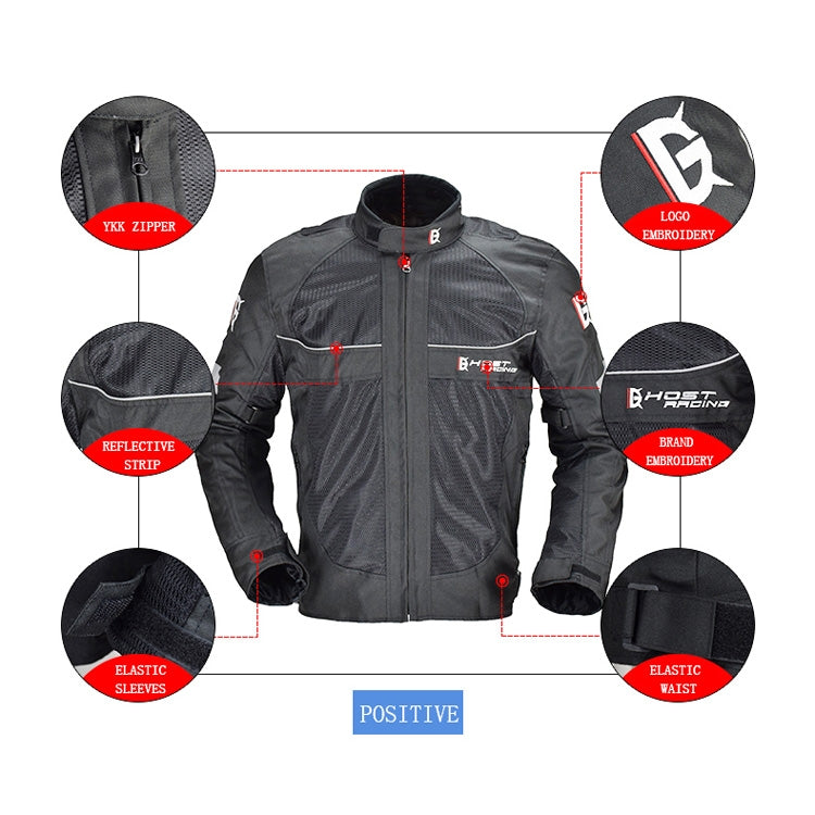 GHOST RACING GR-Y05 Motorcycle Cycling Cloth Men Knight Racing Jacket Keep Warm Anti-Fall Locomotive Off-Road Suit, M, L, XL, XXL, XXXL