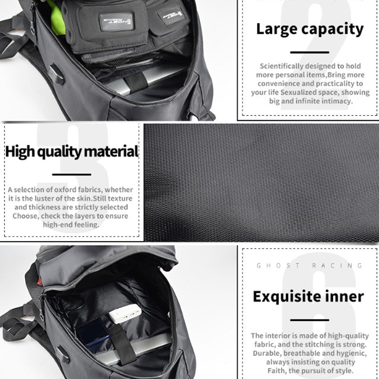 GHOST RACING GR-BB02 Men Motorcycle Riding Backpack Helmet Hard Shell Backpack Locomotive Travel Computer Bag, GR-BB02