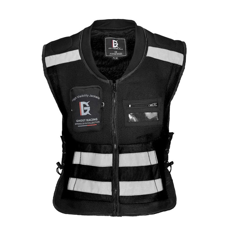 GHOST RACING GR-Y06 Motorcycle Riding Vest Safety Reflective Vest, M, L, XL, XXL, XXXL