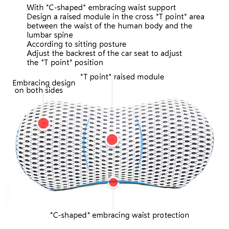Car Supplies Lumbar Support Memory Foam Car Backrest Lumbar Cushion Seat Cushion Lumbar Pillow