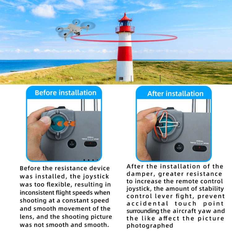 RCSTQ عصا التحكم عن بعد المثبط لعصا التحكم الثابتة لـ DJI Mavic Air 2 / Air 2S / Mini 2