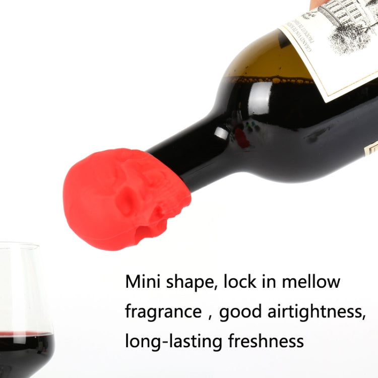 Skull Silicone Leak-Proof Fresh-Keeping Wine Stopper, Deep Red, Black, White, Luminous Green, Luminous Blue, Bronze, Ancient Silver, Wine Red