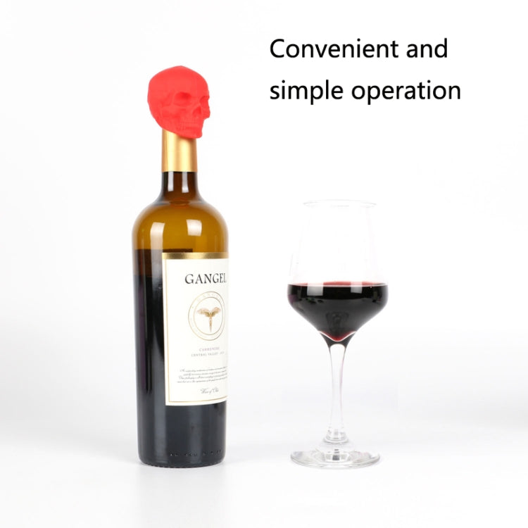 Skull Silicone Leak-Proof Fresh-Keeping Wine Stopper, Deep Red, Black, White, Luminous Green, Luminous Blue, Bronze, Ancient Silver, Wine Red