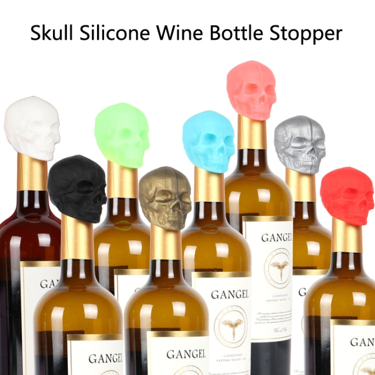 Skull Silicone Leak-Proof Fresh-Keeping Wine Stopper, Deep Red, Black, White, Luminous Green, Luminous Blue, Bronze, Ancient Silver, Wine Red