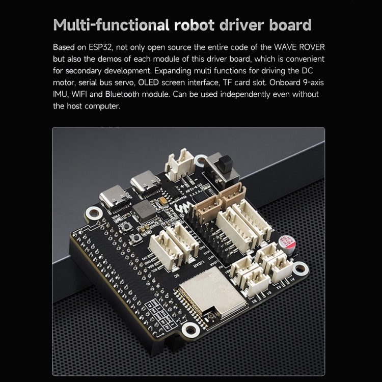 Waveshare WAVE ROVER Flexible Expandable 4WD Mobile Robot Chassis, Onboard ESP32 Module