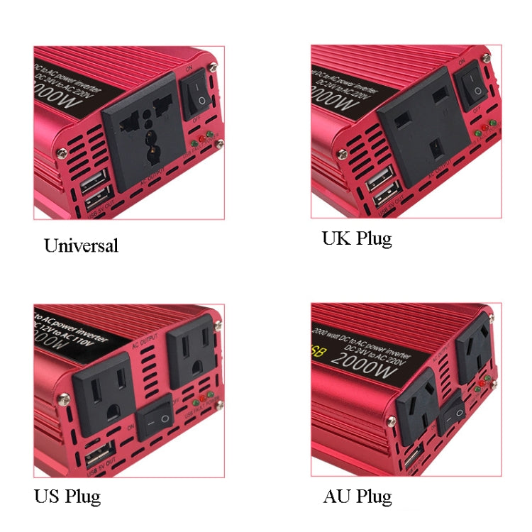 LVYUAN Car Inverter Dual USB Power Converter, 12V to 220V 1500W, 24V to 220V 1500W, 12V to 220V 1500W UK Plug, 12V to 220V 1500W AU Plug, 12V to 110V 1500W US Plug, 12V to 220V 2000W, 24V to 220V 2000W, 12V to 220V 2000W UK Plug, 12V to 220V 2000W AU P...