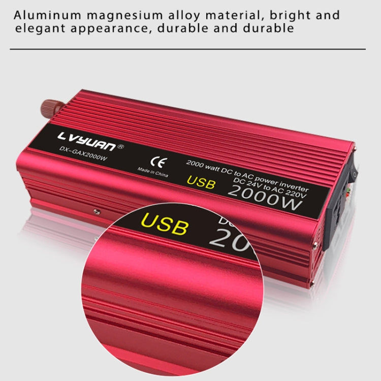 LVYUAN Car Inverter Dual USB Power Converter, 12V to 220V 1500W, 24V to 220V 1500W, 12V to 220V 1500W UK Plug, 12V to 220V 1500W AU Plug, 12V to 110V 1500W US Plug, 12V to 220V 2000W, 24V to 220V 2000W, 12V to 220V 2000W UK Plug, 12V to 220V 2000W AU P...