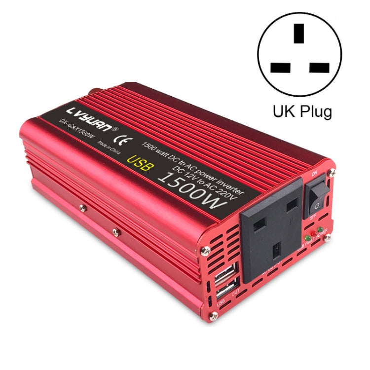 LVYUAN Car Inverter Dual USB Power Converter, 12V to 220V 1500W, 24V to 220V 1500W, 12V to 220V 1500W UK Plug, 12V to 220V 1500W AU Plug, 12V to 110V 1500W US Plug, 12V to 220V 2000W, 24V to 220V 2000W, 12V to 220V 2000W UK Plug, 12V to 220V 2000W AU P...