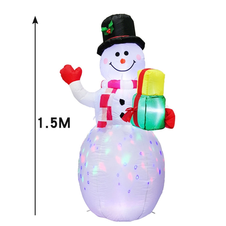 شجرة عيد الميلاد سانتا كلوز رجل الثلج قابل للنفخ زينة عيد الميلاد المضيئة LED، قابس الولايات المتحدة
