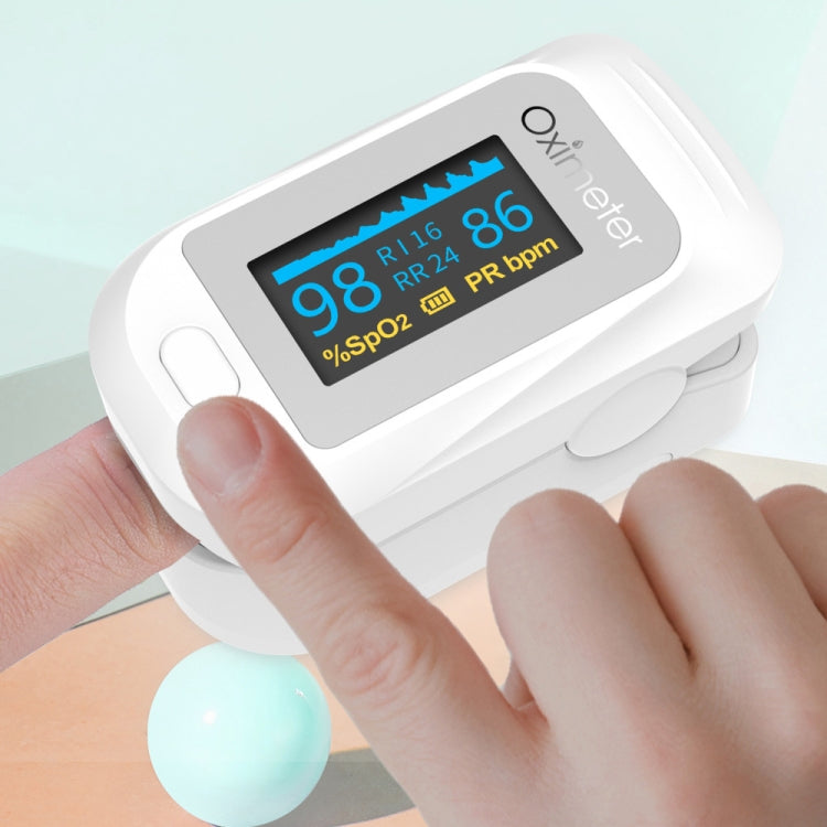 JZ-133R Finger Pulse Oximeter Finger-Type Blood Oxygen Saturation Monitor, White