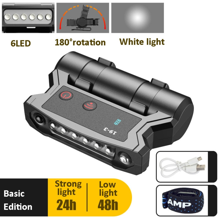 Fishing Headlight Induction Night Fishing Clip Cap Lamp Head-Wearing Small Super Bright Light Rechargeable Cap Clip Lamp,Style:, Basic Edition, Upgraded Version, Ultimate Edition (Black), Ultimate Edition (Red)