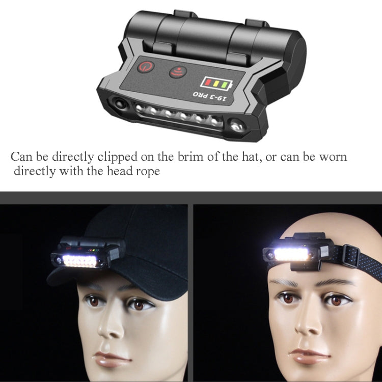 Fishing Headlight Induction Night Fishing Clip Cap Lamp Head-Wearing Small Super Bright Light Rechargeable Cap Clip Lamp,Style:, Basic Edition, Upgraded Version, Ultimate Edition (Black), Ultimate Edition (Red)