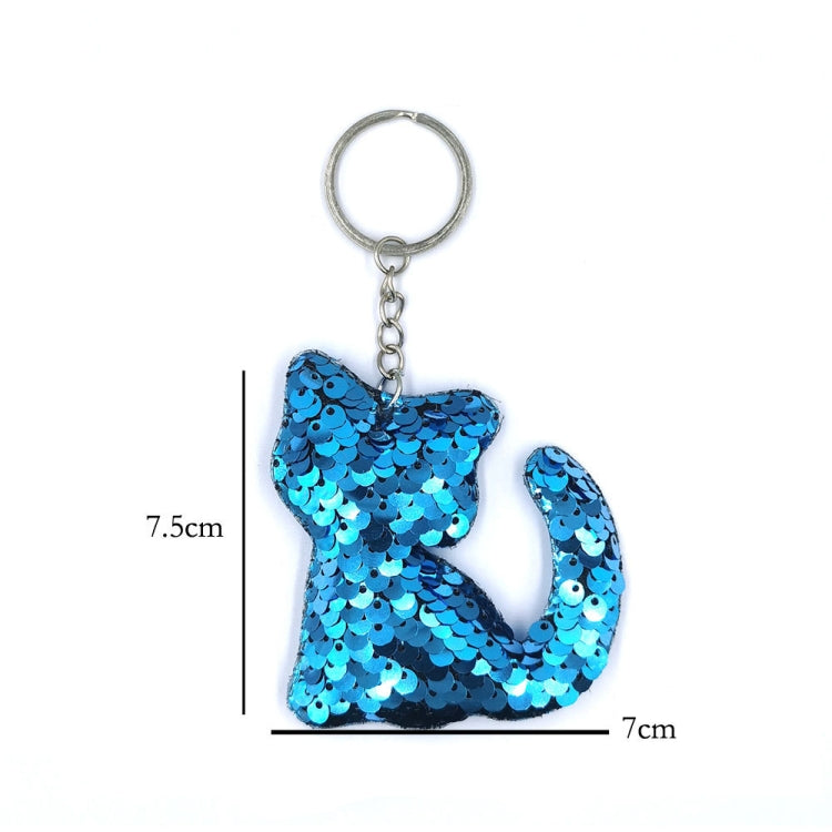 10 PCS PET Sequins Reflective Cat Keychain Bag Car Pendant, Rose Red 11, Pink 3, Green 4, Royal Blue, Sky Blue, White Colorful, Gold, Red