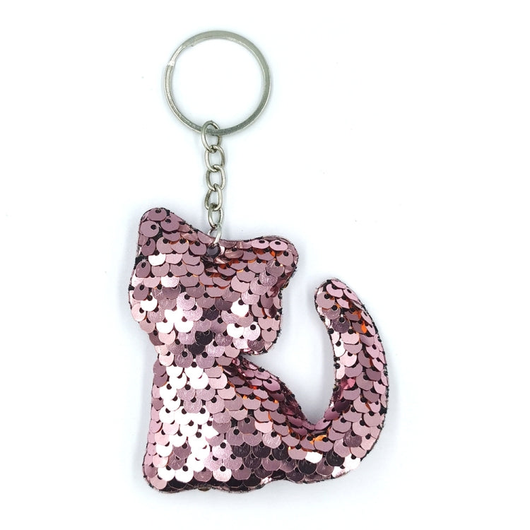 10 PCS PET Sequins Reflective Cat Keychain Bag Car Pendant, Rose Red 11, Pink 3, Green 4, Royal Blue, Sky Blue, White Colorful, Gold, Red
