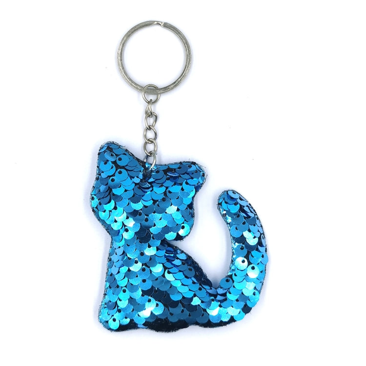 10 PCS PET Sequins Reflective Cat Keychain Bag Car Pendant, Rose Red 11, Pink 3, Green 4, Royal Blue, Sky Blue, White Colorful, Gold, Red