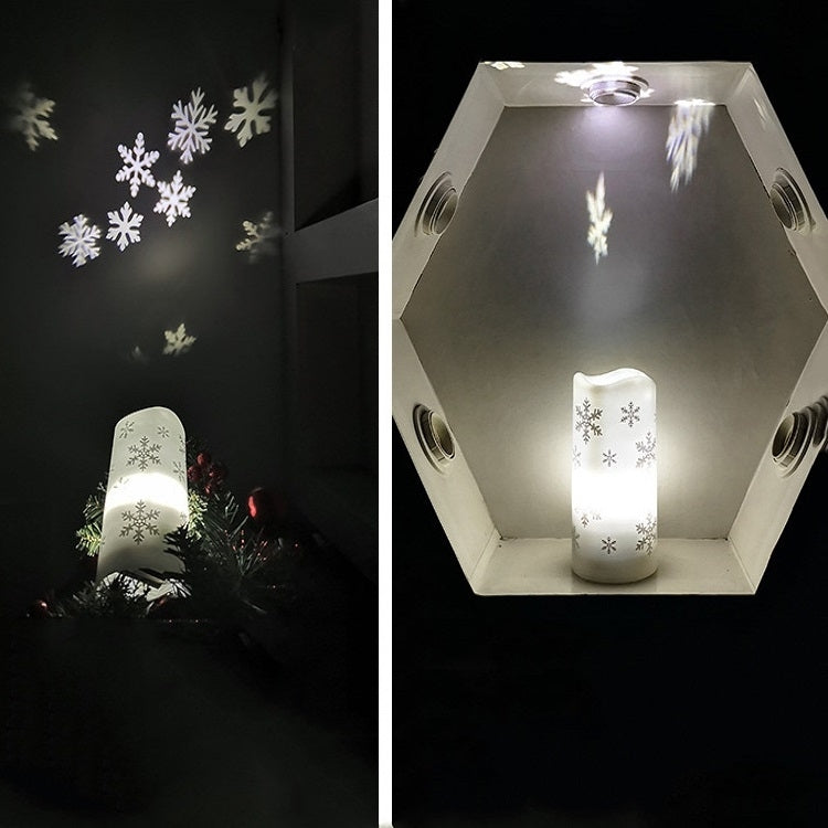 مصباح إسقاط شمعة LED لتزيين عيد الميلاد LED ضوء ليلي، ندفة ثلج، رجل ثلج