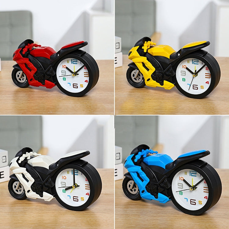 Motorcycle Alarm Clock Ornaments Creative Child Gift Clock, Blue Motorcycle Racing, Red Motorcycle Racing, Yellow Motorcycle Racing, White Motorcycle Racing