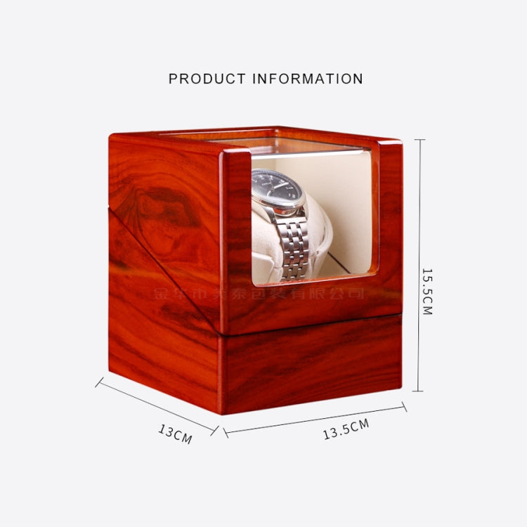 1+0 Automatic Strings Watch Box Varnished Rosewood Grain Watch Shaker, US Plug, Single, Rosewood Grain