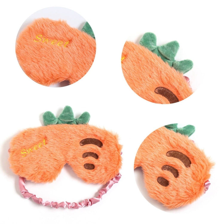Fruit Plush Eye Mask Cute Soft Girl Sleep Blackout Eye Mask, Strawberry, Pineapple, Carrot, Cactus, Shallow Pink Strawberry