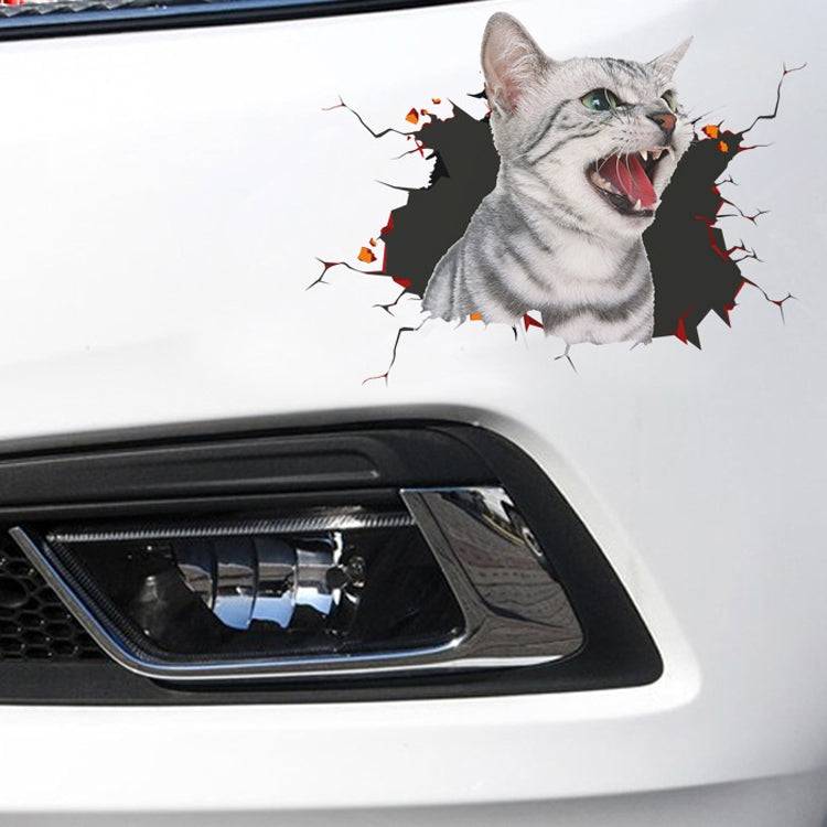 4 PCS 3D Simulation Animal Personality Car Stickers Glass Car Door Scratches Decorative Occlusion Stickers, Dog Head 2, Cat Style 1, Cat Style 2, Cat Style 4, Cat Style 5, Cat Style 6