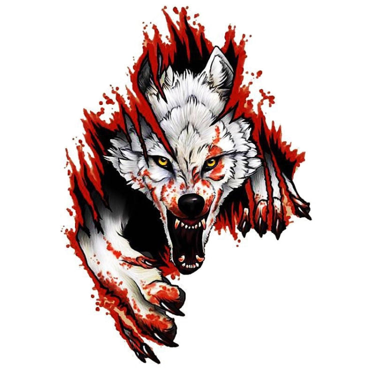3D Realistic Wolf Head Hood Door Car Body Decoration Stickers Scratches Cover Waterproof Car Stickers, Wolf Head Right, Wolf Head Left