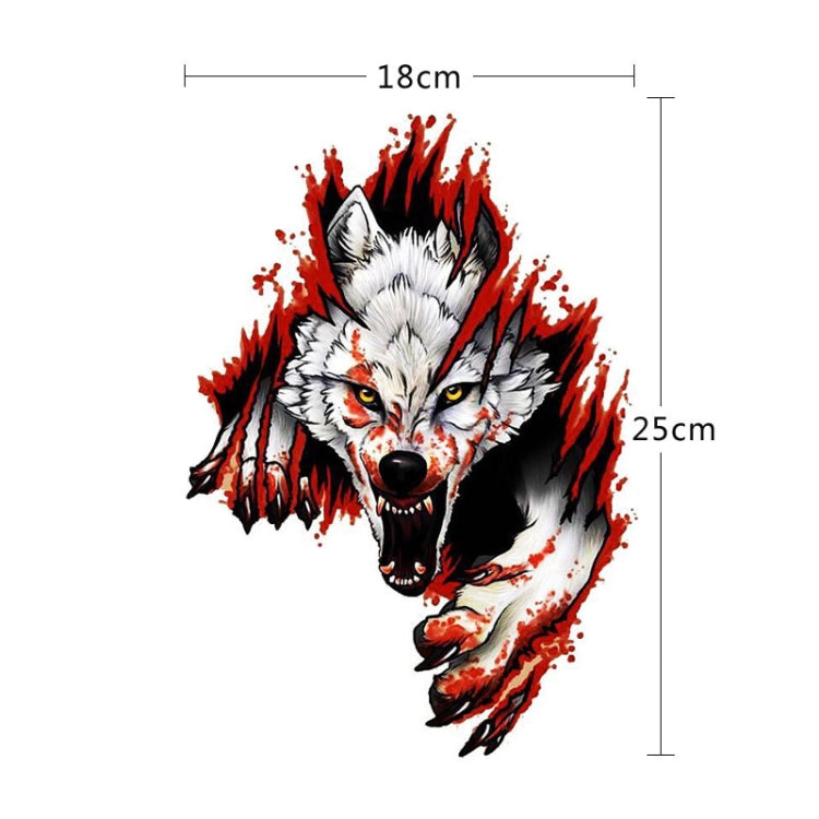 3D Realistic Wolf Head Hood Door Car Body Decoration Stickers Scratches Cover Waterproof Car Stickers, Wolf Head Right, Wolf Head Left