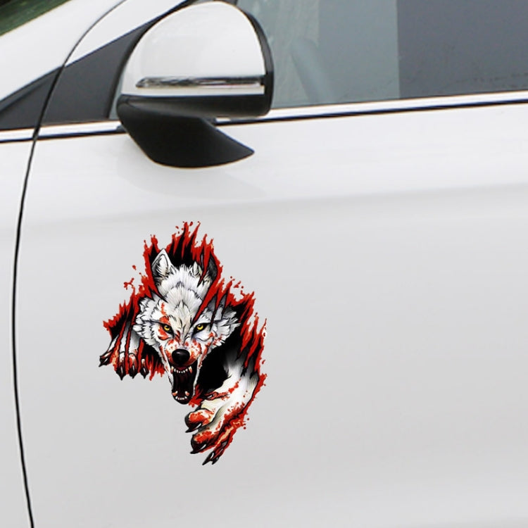 3D Realistic Wolf Head Hood Door Car Body Decoration Stickers Scratches Cover Waterproof Car Stickers, Wolf Head Right, Wolf Head Left