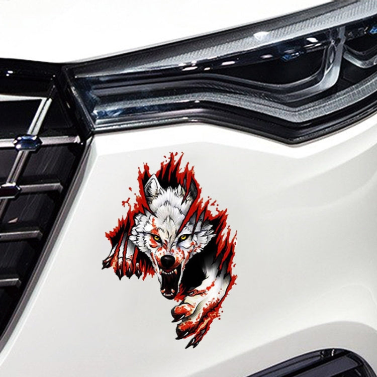 3D Realistic Wolf Head Hood Door Car Body Decoration Stickers Scratches Cover Waterproof Car Stickers, Wolf Head Right, Wolf Head Left