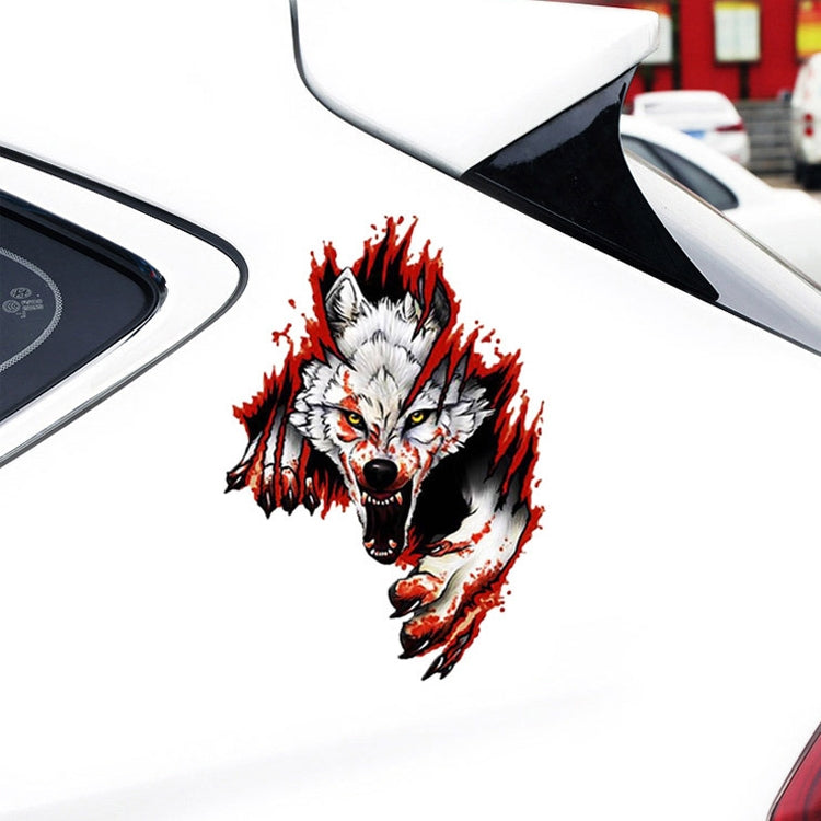 3D Realistic Wolf Head Hood Door Car Body Decoration Stickers Scratches Cover Waterproof Car Stickers, Wolf Head Right, Wolf Head Left
