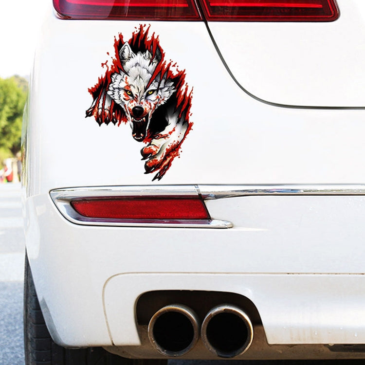 3D Realistic Wolf Head Hood Door Car Body Decoration Stickers Scratches Cover Waterproof Car Stickers, Wolf Head Right, Wolf Head Left