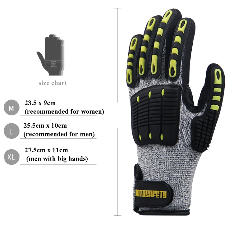 ROTOSAFETY RZT-HFZ20 Shock-Proof Anti-Smashing Anti-Cutting Anti-Collision Gloves TPR Mechanical Maintenance Fire Rescue Miners Mining Anti-Stab Gloves, M, L, XL