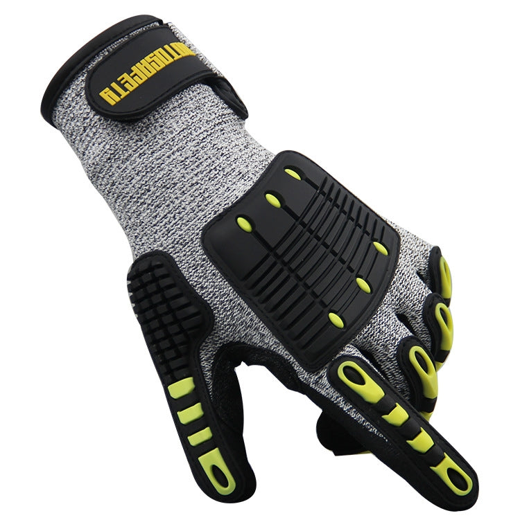 ROTOSAFETY RZT-HFZ20 Shock-Proof Anti-Smashing Anti-Cutting Anti-Collision Gloves TPR Mechanical Maintenance Fire Rescue Miners Mining Anti-Stab Gloves, M, L, XL