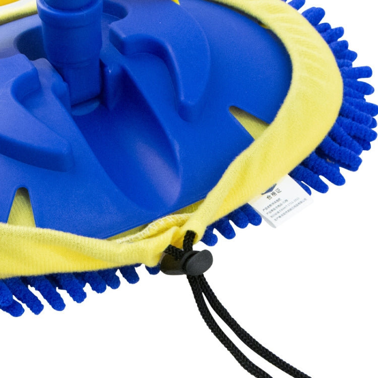 Chenille Water Brush Telescopic Rotary Roller Brush Cleaning Mop, Rotary Royal Blue