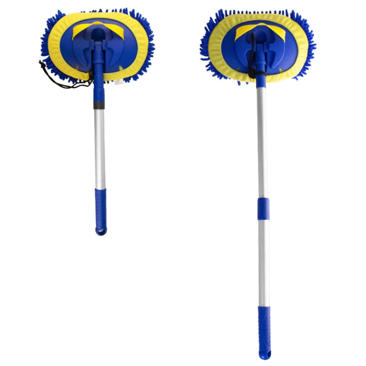 Chenille Water Brush Telescopic Rotary Roller Brush Cleaning Mop, Rotary Royal Blue