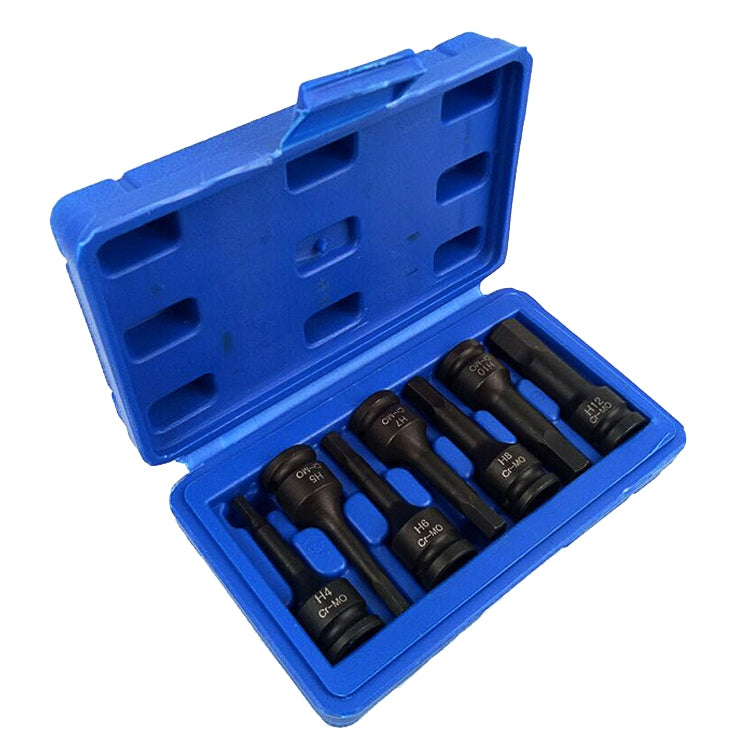7 PCS / Set 3/8 Inch Pneumatic Pressure Batch Socket Set Tool, 7089 H Type, 7093 T Type, 7092 M Type