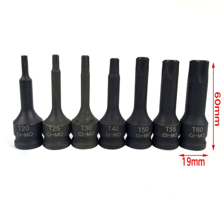7 PCS / Set 3/8 Inch Pneumatic Pressure Batch Socket Set Tool, 7089 H Type, 7093 T Type, 7092 M Type