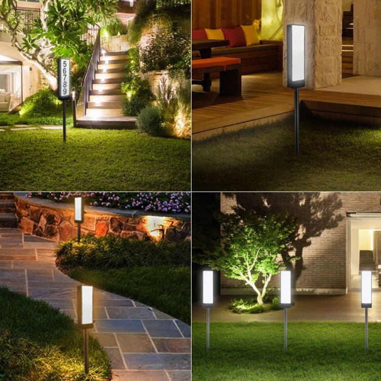 TS-G6704 مصباح حديقة يعمل بالطاقة الشمسية ثنائي اللون، مزود بمقبس أرضي ودرجة حرارة، مزود برقم المنزل، TS-G6704
