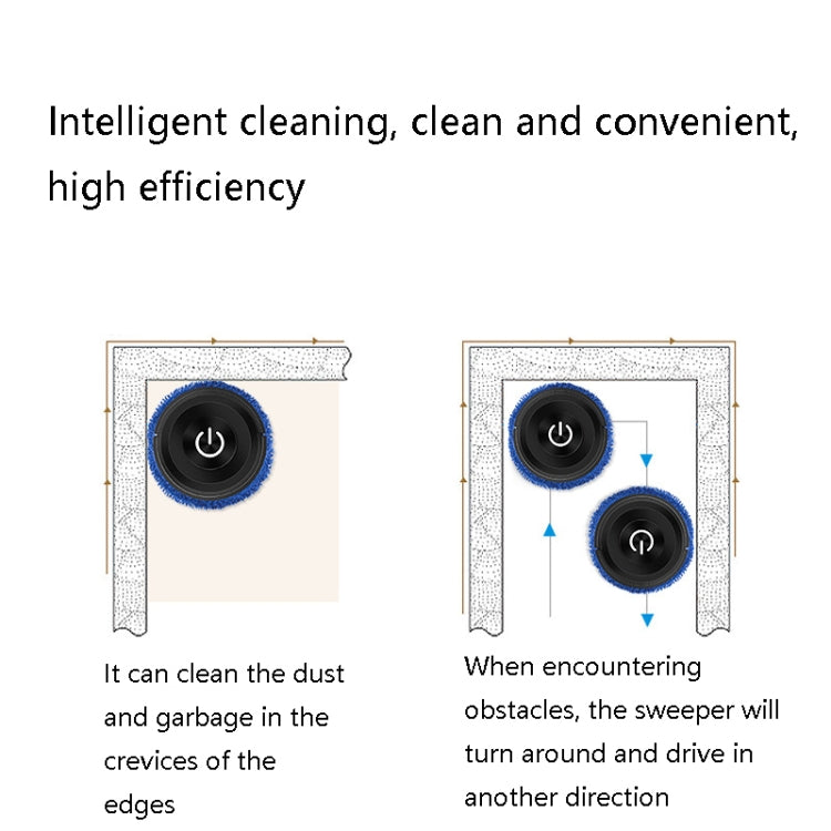 K777 Automatic Smart Sweeping Machine Dry Wet Two-Purpose Mopping Machine Imitation Artificial Rubber, Piano Black, Elegant White