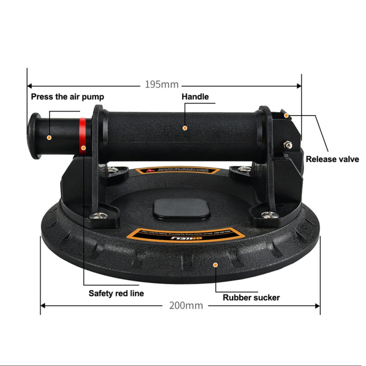 8 Inch Gas Pump Vacuum Pumping Suction Cup Strong Suction Heavy-Duty Handling Suction Cup, 8 Inch Vacuum Gas Pump