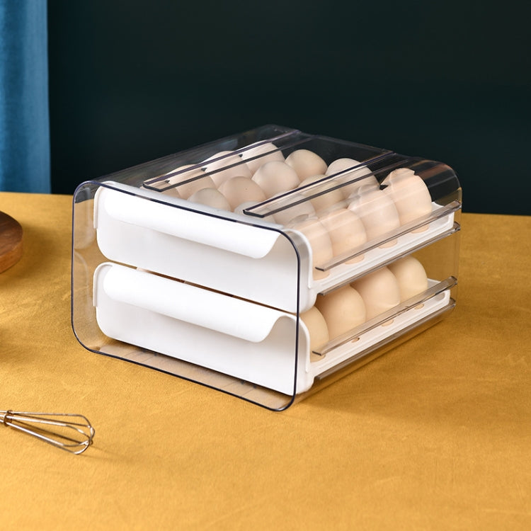 Household Double-Layer Drawer Type Egg Storage Sox, Orange, White, Gray