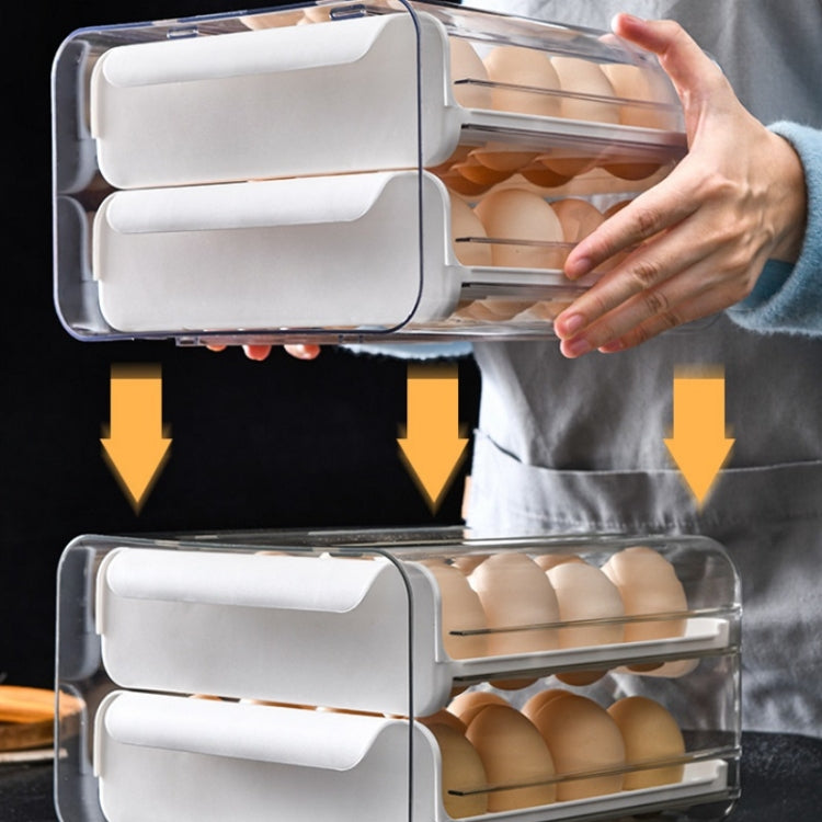 Household Double-Layer Drawer Type Egg Storage Sox, Orange, White, Gray