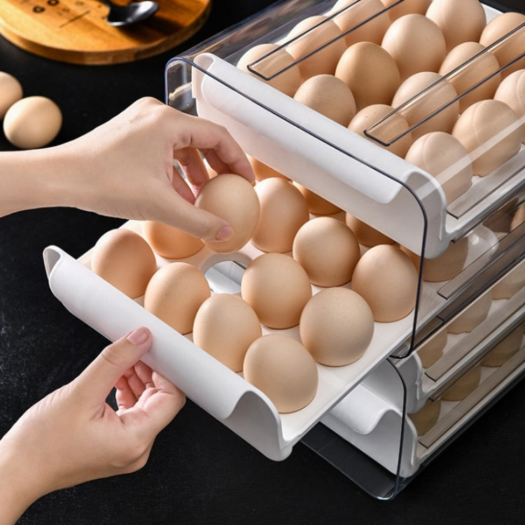 Household Double-Layer Drawer Type Egg Storage Sox, Orange, White, Gray