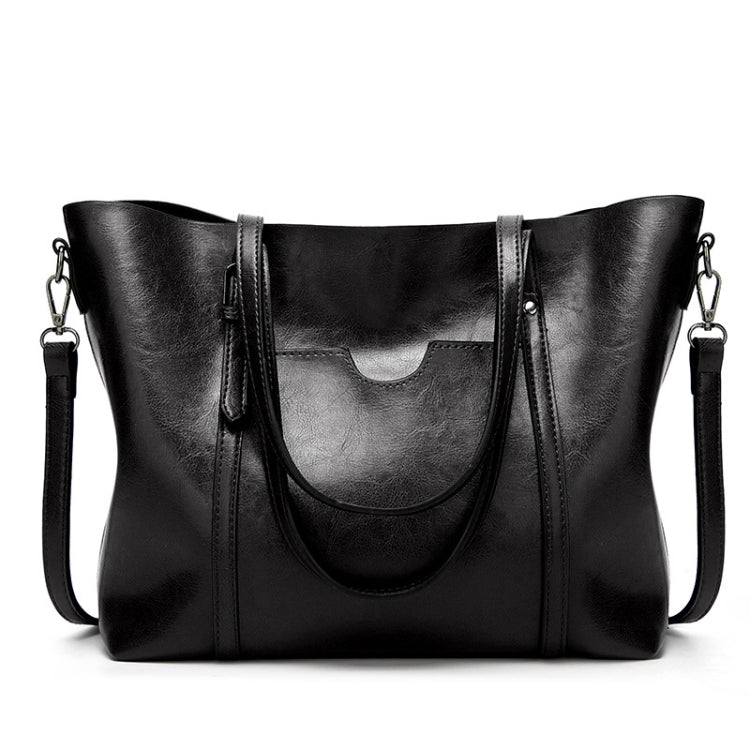 888-G9 Oil Wax Leather All-Match Fashion Handbag, Wine Red, Khaki, Green, Navy Blue, Black, Dark Grey, Deep Purple, Pink