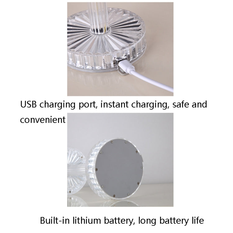 USB Charging Touch Diamond Crystal Table Lamp, USB Charging(RGB with Remote Control 16 Color)
