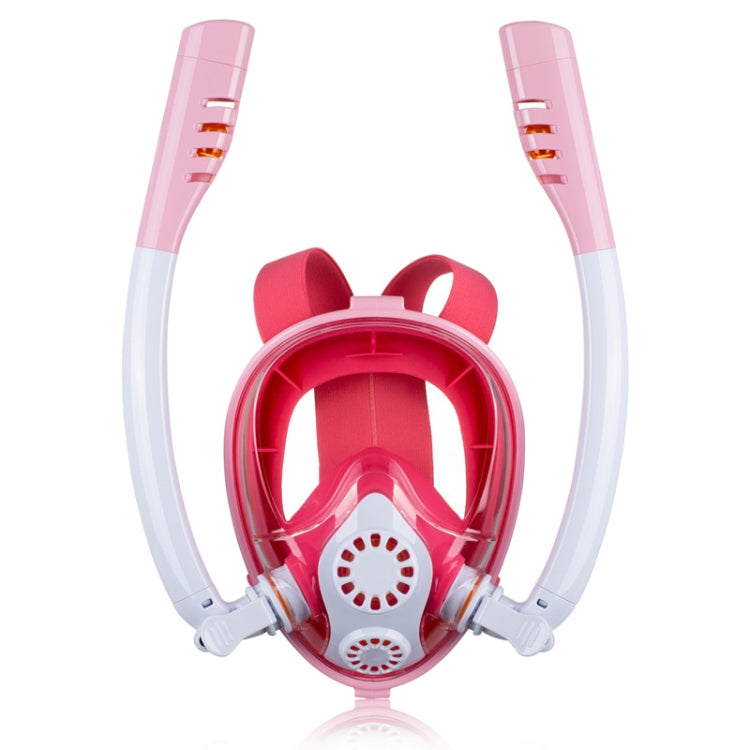Kids Double Tube Full Dry Silicone Diving Snorkeling Mask Swimming Glasses, XS