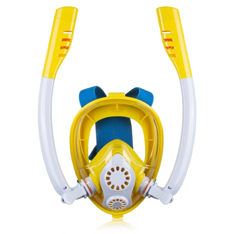Kids Double Tube Full Dry Silicone Diving Snorkeling Mask Swimming Glasses, XS
